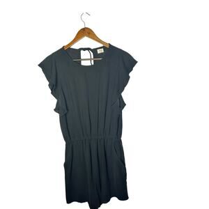 Aritzia Wilfred Fleurette Open Back Romper With Pockets Black Large